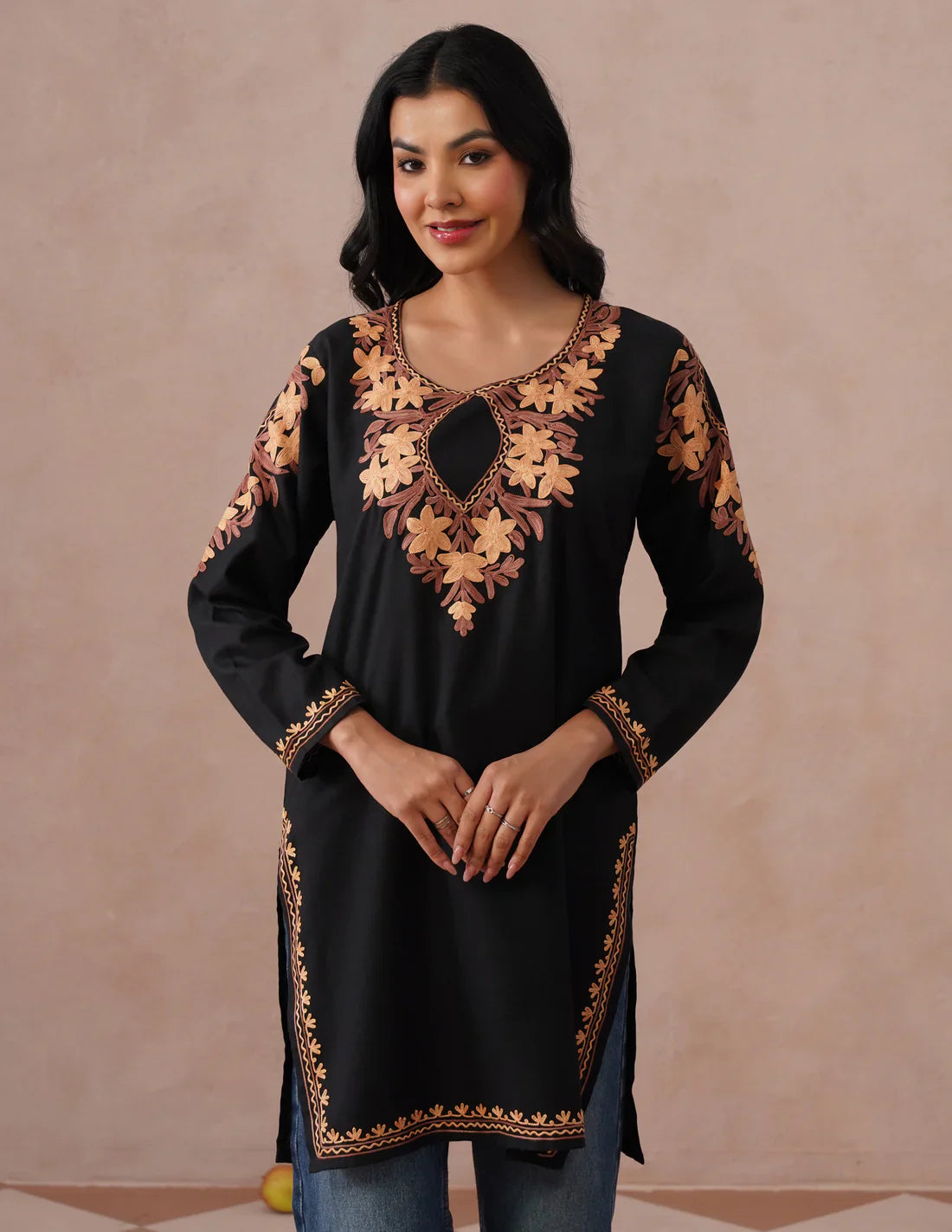 Black Cotton Kurti – Classic Plain Style | Versatile Daily Ethnic Wear